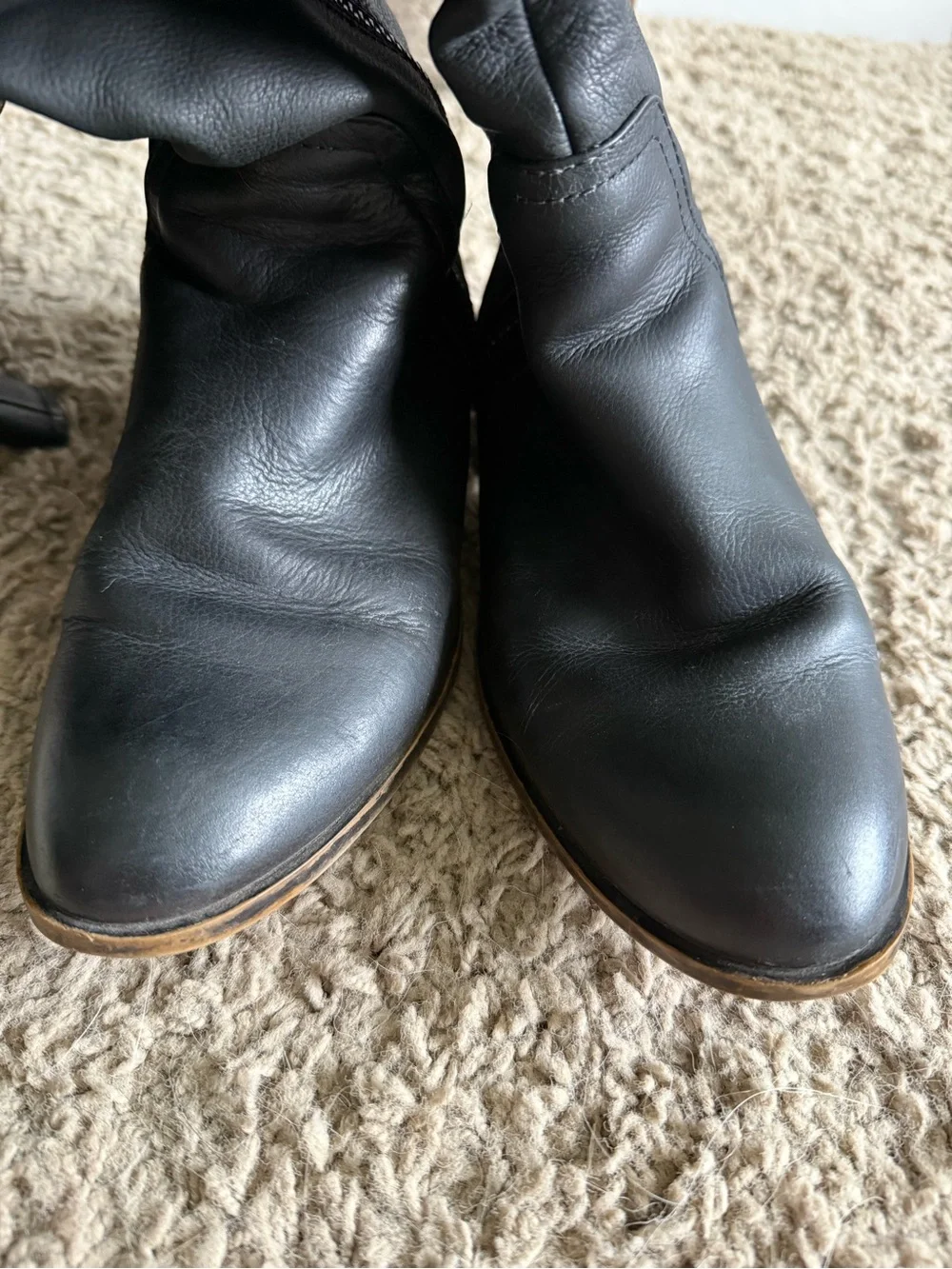 Aldo Black Over-the-Knee Leather Boots